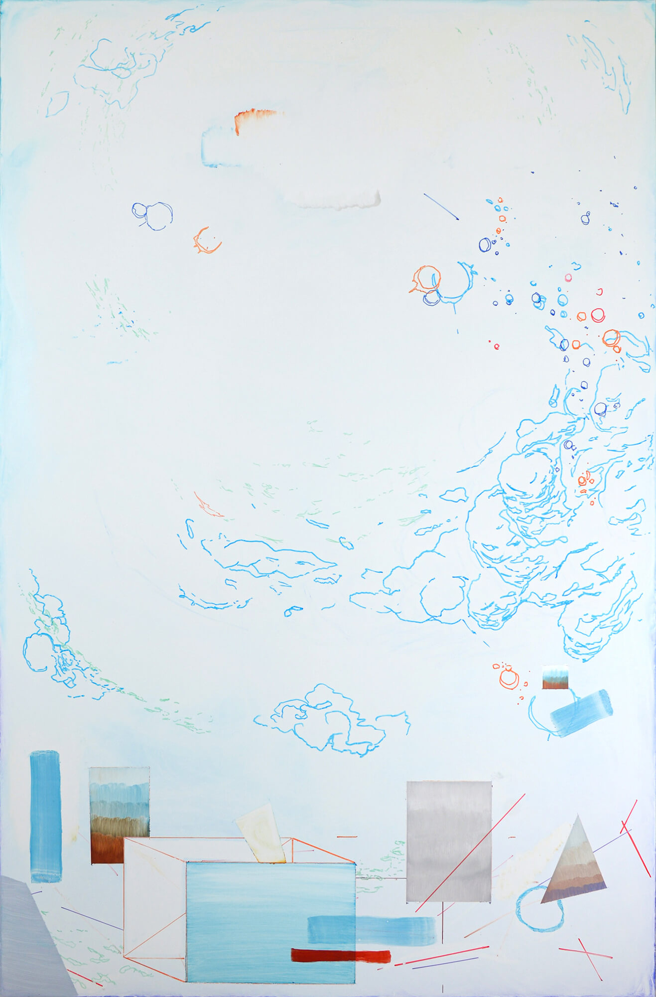 AYNM-REI XI Feutres et huile sur tableau Velleda 120 x 180 cm 2021 oeuvre réalisée lors de la residence Horizons à la MAGCP