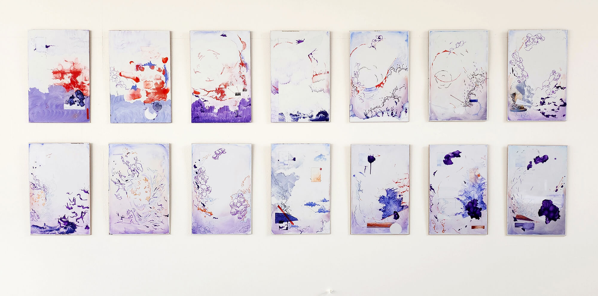 Série AKM-HMR - Résidence Issoudun Huile et feutre sur tableau blanc effaçable 40 x 60 cm 2023 - Crédit photo ©Thomas Greffeuille