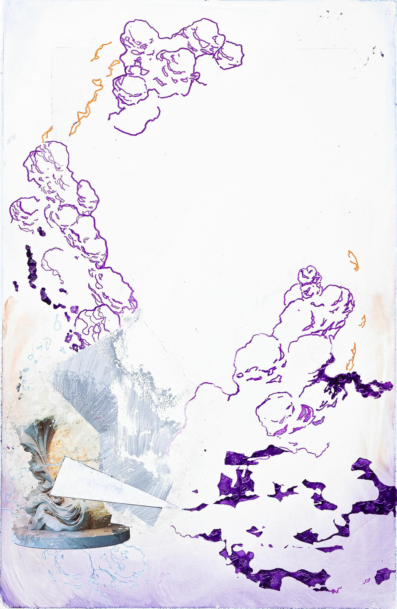 11 - Série AKM-HMR - Résidence Issoudun Huile et feutre sur tableau blanc effaçable 40 x 60 cm 2023 - Crédit photo ©Thomas Greffeuille