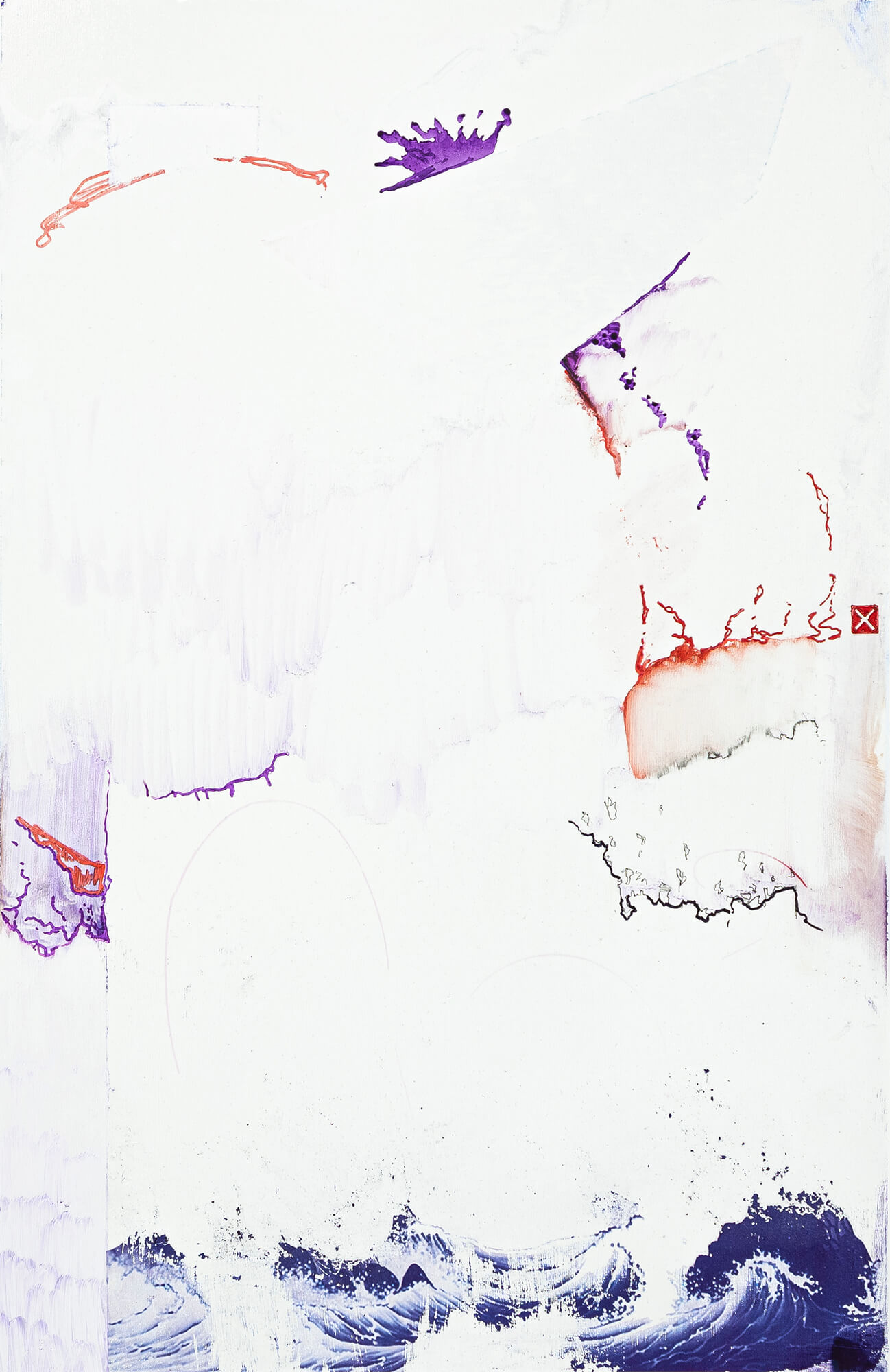 4 - Série AKM-HMR - Résidence Issoudun Huile et feutre sur tableau blanc effaçable 40 x 60 cm 2023 - Crédit photo ©Thomas Greffeuille